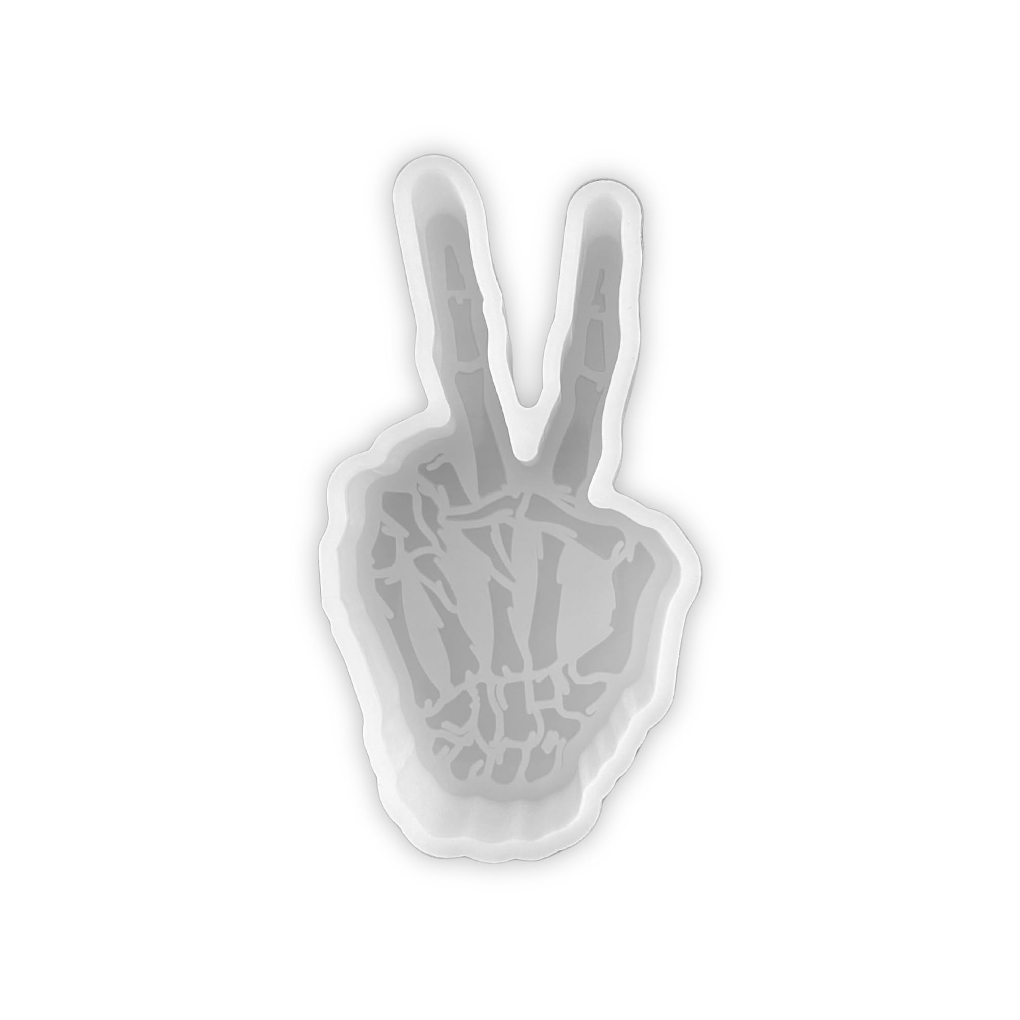 スカルハンドオブジェ　ピースサイン Amazon.com: Skeleton Hand Peace Sign Freshie Mold Silicone 4.8x2